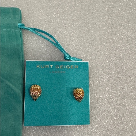 Kurt Geiger multi color eagle stud earrings with dustbag NWT - Picture 2 of 3